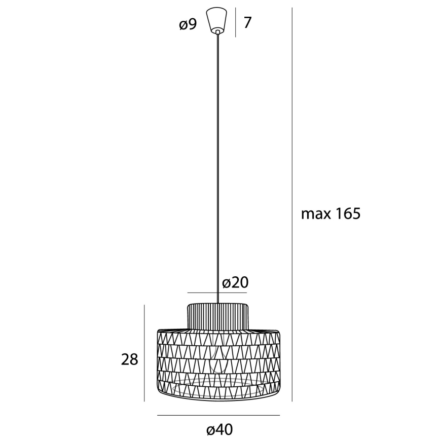 MAXLIGHT P0587 - Żyrandol na lince RAFFLE 1xE27/15W/230V śr. 40 cm brązowy