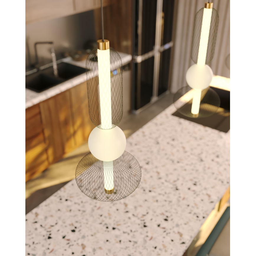 MAXLIGHT P0591 - LED Żyrandol na lince BORA LED/10W/230V śr. 22 cm biały/czarny
