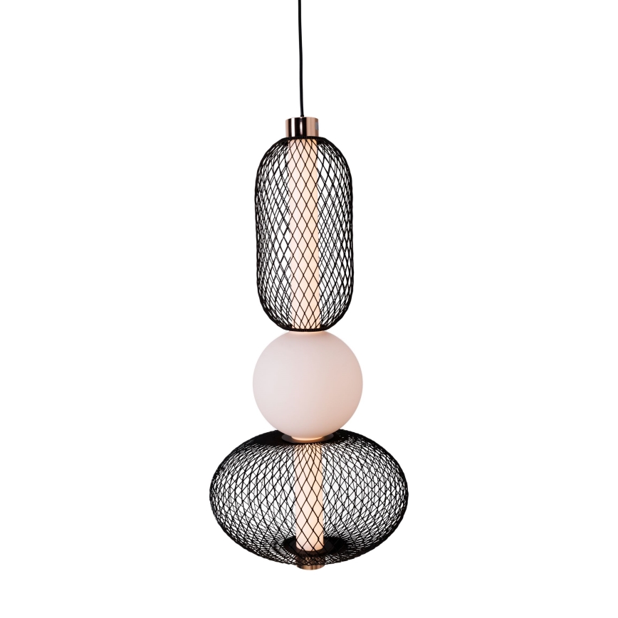 MAXLIGHT P0591 - LED Żyrandol na lince BORA LED/10W/230V śr. 22 cm biały/czarny