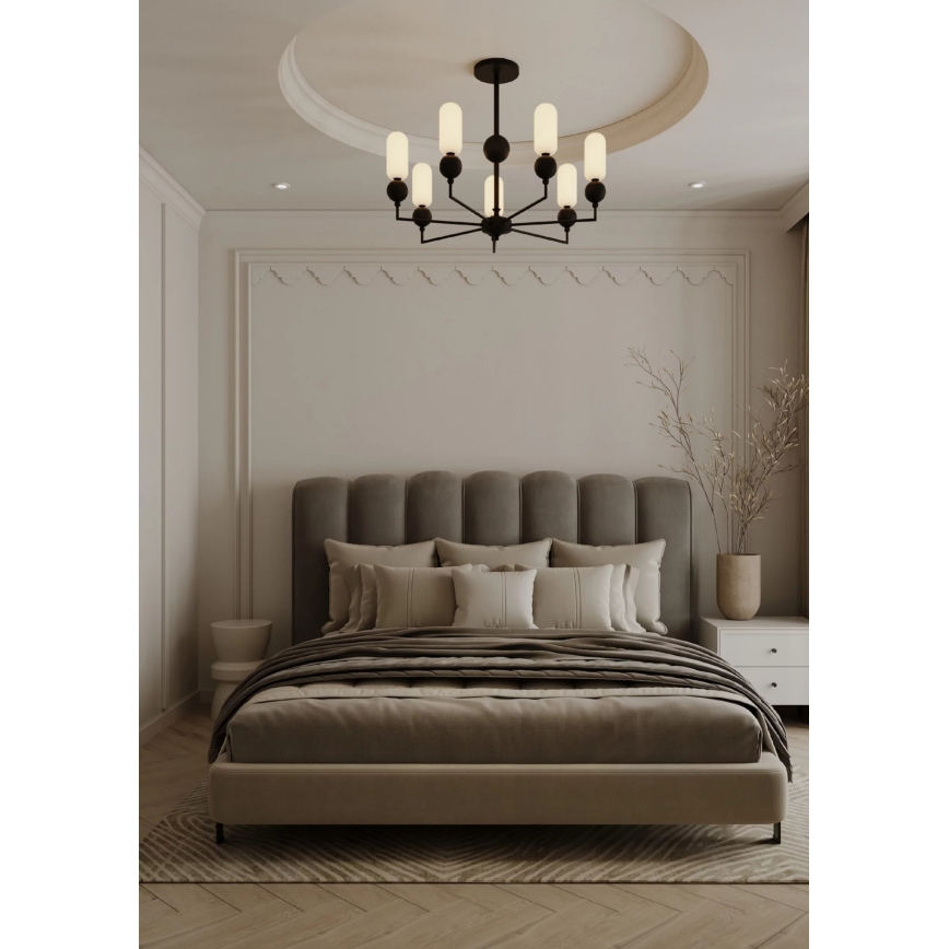 MAXLIGHT P0632 - Żyrandol na drążku NOVA 7xG9/7W/230V śr. 70 cm czarny