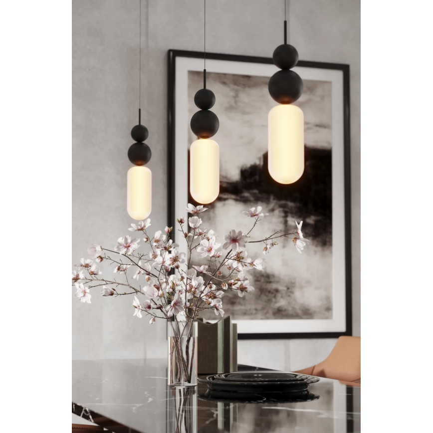 MAXLIGHT P0641 - Lampa wisząca na linku NOVA 1xG9/12W/230V Ø 12 cm czarny