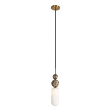 MAXLIGHT P0642 - Lampa wisząca na lince NOVA 1xG9/12W/230V śr. 12 cm złota