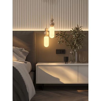 MAXLIGHT P0642 - Lampa wisząca na lince NOVA 1xG9/12W/230V śr. 12 cm złota