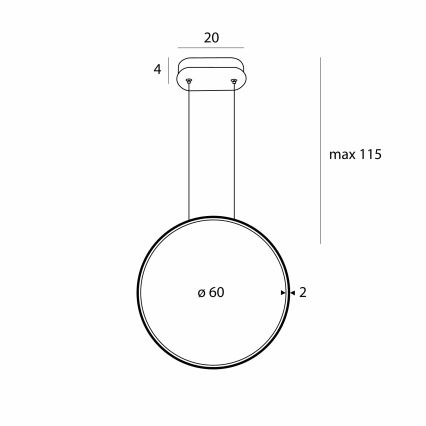 MAXLIGHT P0652 - LED Żyrandol łazienkowy na linkach VISUAL VER LED/22W/230V IP44 czarny
