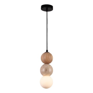 MAXLIGHT P0664 - Lampa wisząca na przewodzie ALICE 1xG9/7W/230V śr. 10 cm czarny/beżowy