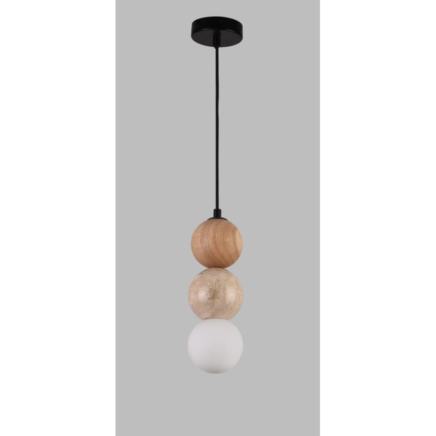 MAXLIGHT P0664 - Lampa wisząca na przewodzie ALICE 1xG9/7W/230V śr. 10 cm czarny/beżowy