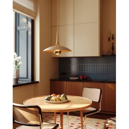 MAXLIGHT P0674 - Żyrandol LED na przewodzie MANUKA LED/12W/230V śr. 28 cm złoty/beżowy