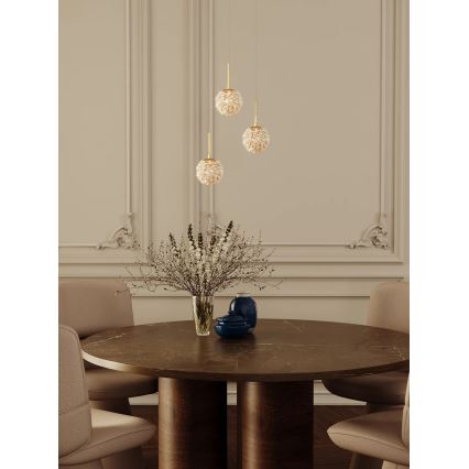 MAXLIGHT P0679 - Lampa wisząca na przewodzie RITA 1xG9/5W/230V śr. 12 cm złota