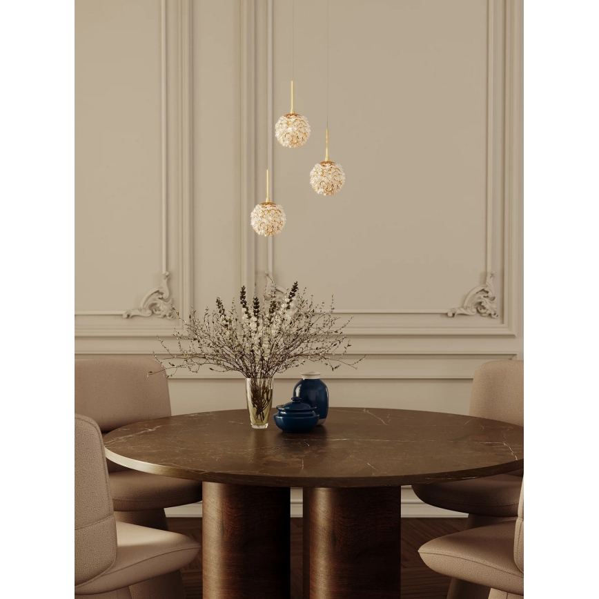 MAXLIGHT P0679 - Lampa wisząca na przewodzie RITA 1xG9/5W/230V śr. 12 cm złota