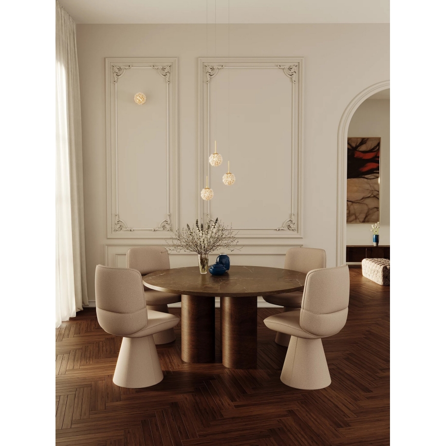 MAXLIGHT P0679 - Lampa wisząca na przewodzie RITA 1xG9/5W/230V śr. 12 cm złota