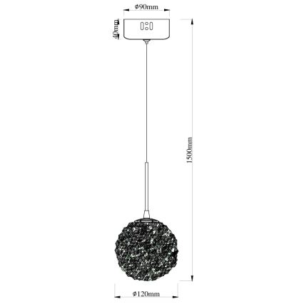 MAXLIGHT P0679 - Lampa wisząca na przewodzie RITA 1xG9/5W/230V śr. 12 cm złota