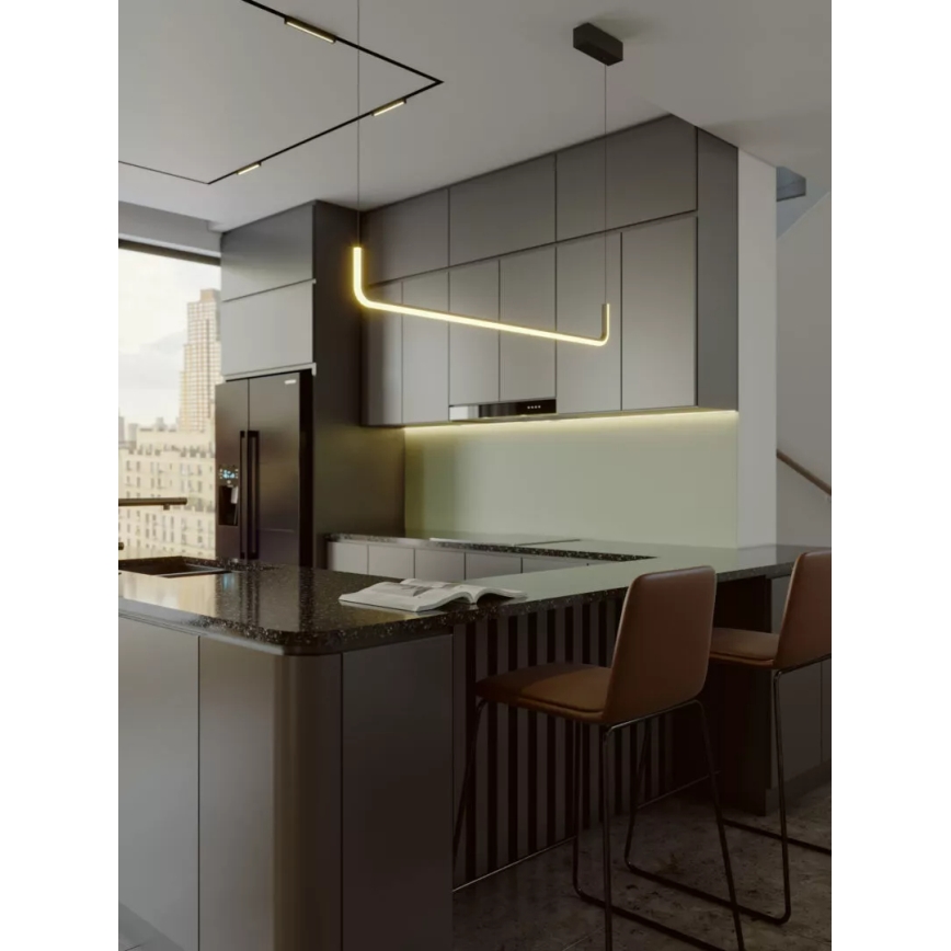 MAXLIGHT PO644 - Żyrandol LED na linkę URUS LED/17W/230V czarny