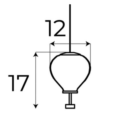 MAXLIGHT - Zamienny klosz do żyrandola PALLONCINI, śr. 12 cm, dymione szkło w kolorze czarnym