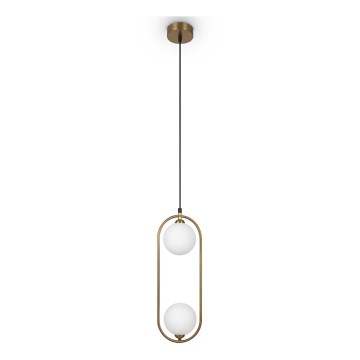 Maytoni MOD013PL-02BS1 - Żyrandol na lince RING 2xG9/25W/230V mosiądz