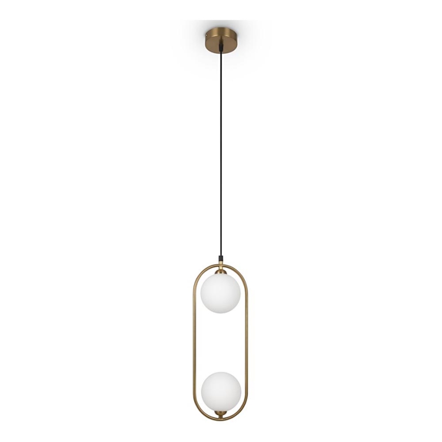 Maytoni MOD013PL-02BS1 - Żyrandol na lince RING 2xG9/25W/230V mosiądz