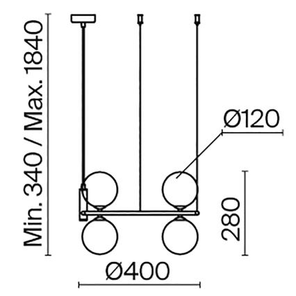 Maytoni MOD013PL-04BS1 - Żyrandol na lince RING 4xG9/25W/230V złoty