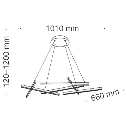 Maytoni MOD016PL-L75B - LED Żyrandol na lince LINE LED/79W/230V czarny