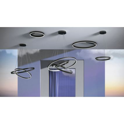 Maytoni MOD058PL-L22B3K - LED Żyrandol na lince RIM LED/25W/230V 3000K śr. 40 cm czarny