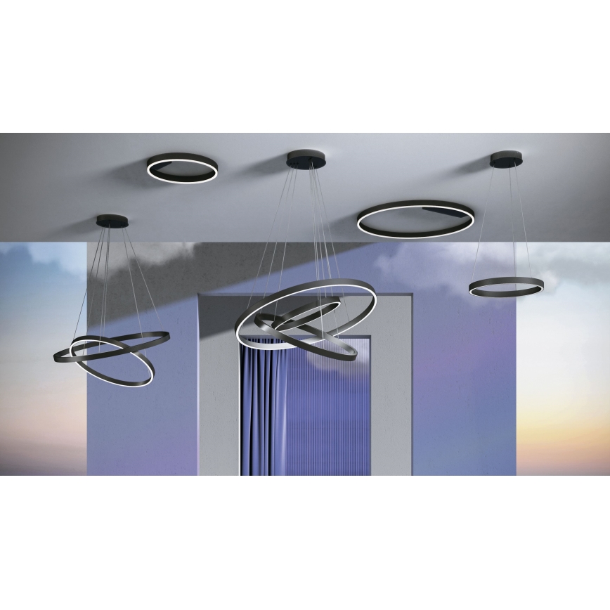 Maytoni MOD058PL-L22B3K - LED Żyrandol na lince RIM LED/25W/230V 3000K śr. 40 cm czarny