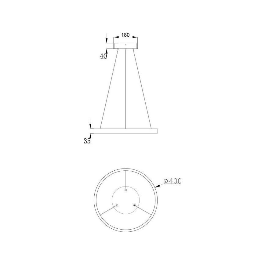 Maytoni MOD058PL-L22B3K - LED Żyrandol na lince RIM LED/25W/230V 3000K śr. 40 cm czarny