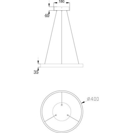 Maytoni MOD058PL-L22BS3K - LED Żyrandol na lince RIM LED/25W/230V 3000K śr. 40 cm złoty