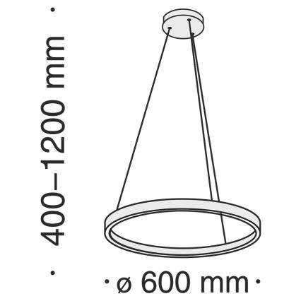 MOD058PL-L32B4K - LED Żyrandol na lince RIM LED/37W/230V 4000K śr. 60 cm czarny