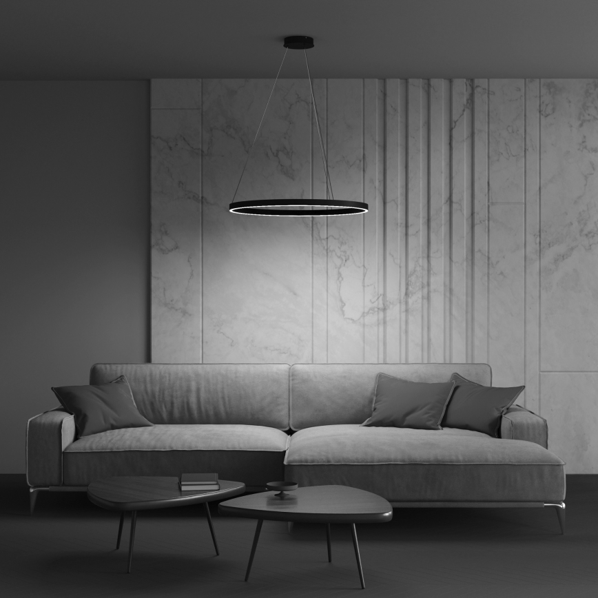 Maytoni MOD058PL-L42B3K - LED Żyrandol na lince RIM LED/51W/230V 3000K śr. 80 cm czarny