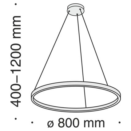 Maytoni MOD058PL-L42B3K - LED Żyrandol na lince RIM LED/51W/230V 3000K śr. 80 cm czarny