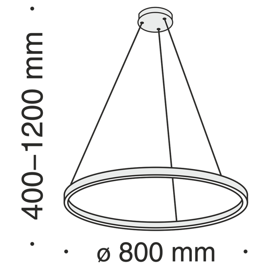 Maytoni MOD058PL-L42B4K - LED Żyrandol na lince RIM LED/51W/230V 4000K śr. 80 cm czarny