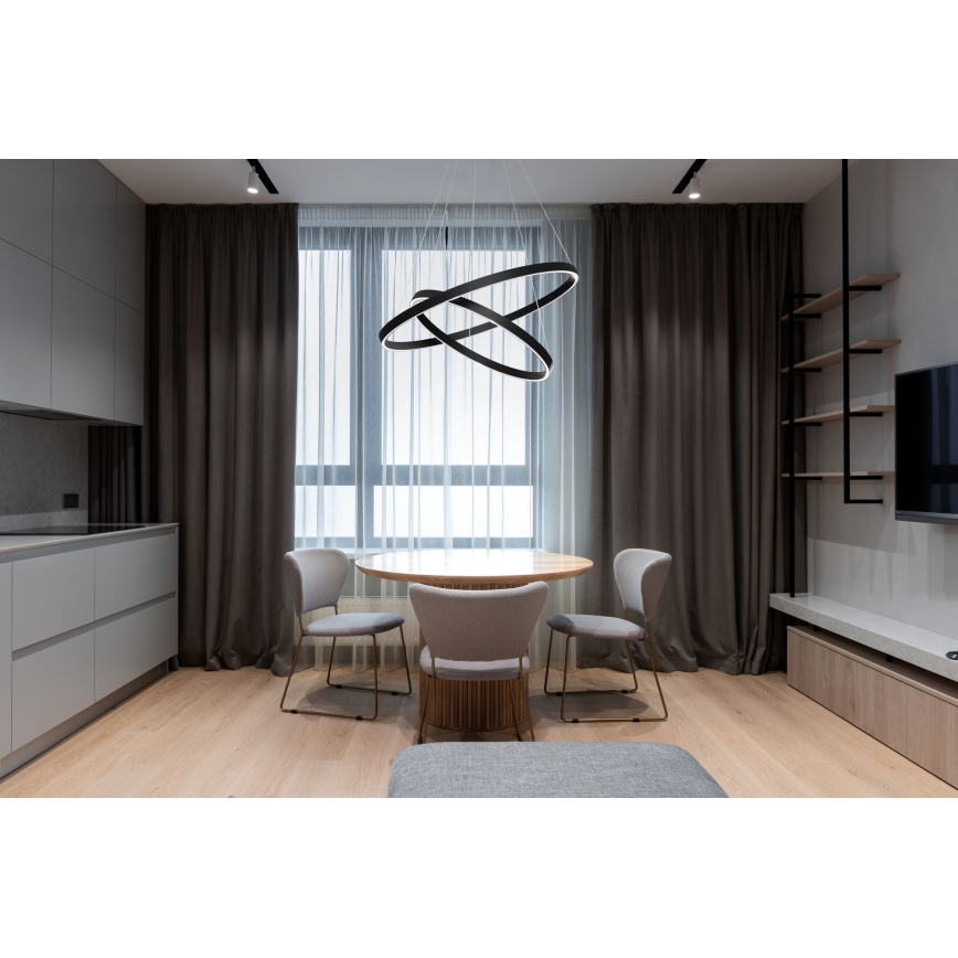 Maytoni MOD058PL-L55B3K - LED Żyrandol na lince RIM LED/61W/230V 3000K śr. 60 cm czarny