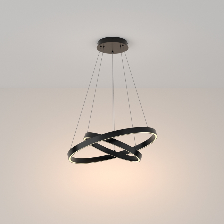 Maytoni MOD058PL-L55B3K - LED Żyrandol na lince RIM LED/61W/230V 3000K śr. 60 cm czarny