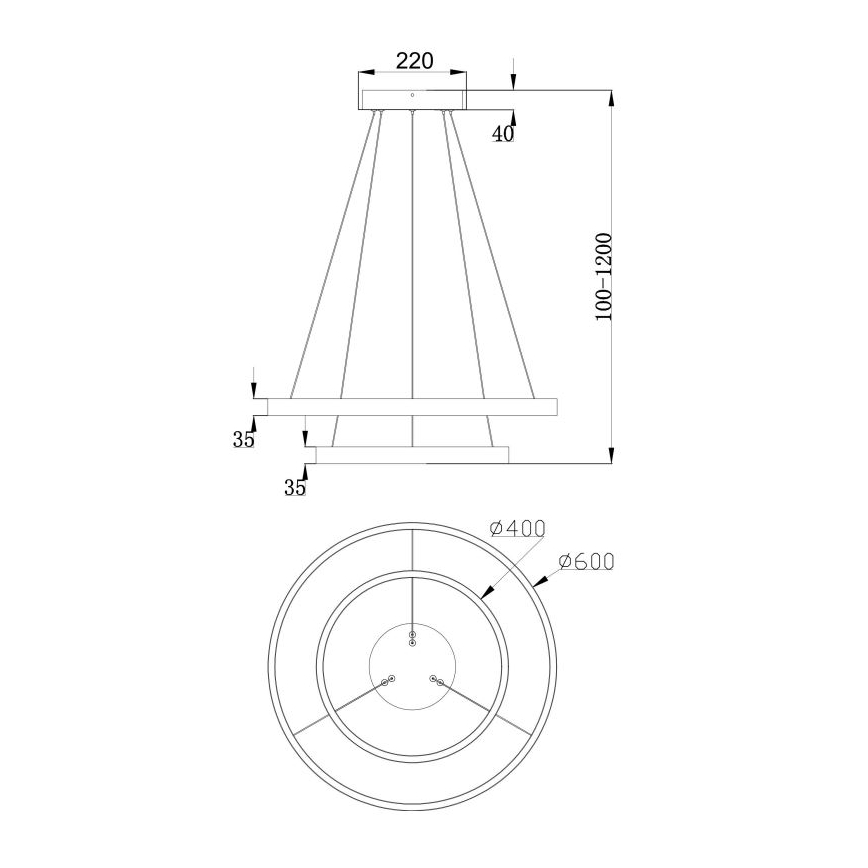 Maytoni MOD058PL-L55BS3K - LED Żyrandol na lince RIM LED/61W/230V 3000K śr. 60 cm złoty
