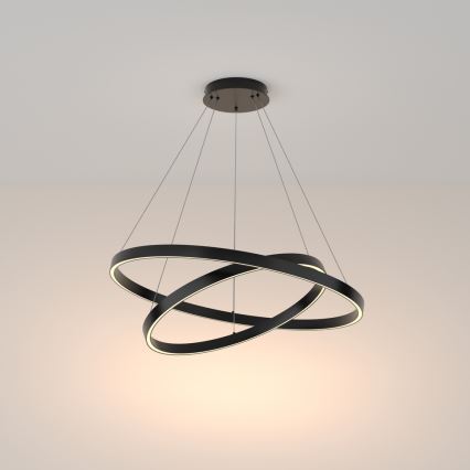 Maytoni MOD058PL-L74B3K - LED Żyrandol na lince RIM LED/88W/230V 3000K śr. 80 cm czarny