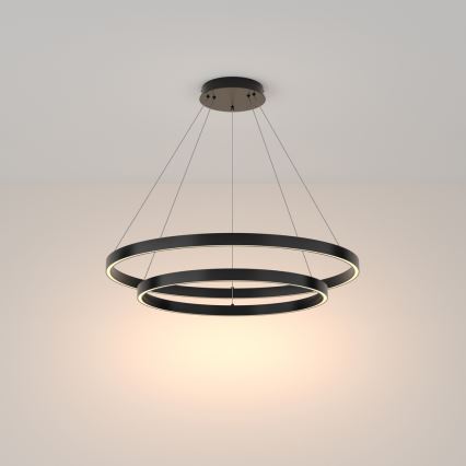 Maytoni MOD058PL-L74B3K - LED Żyrandol na lince RIM LED/88W/230V 3000K śr. 80 cm czarny