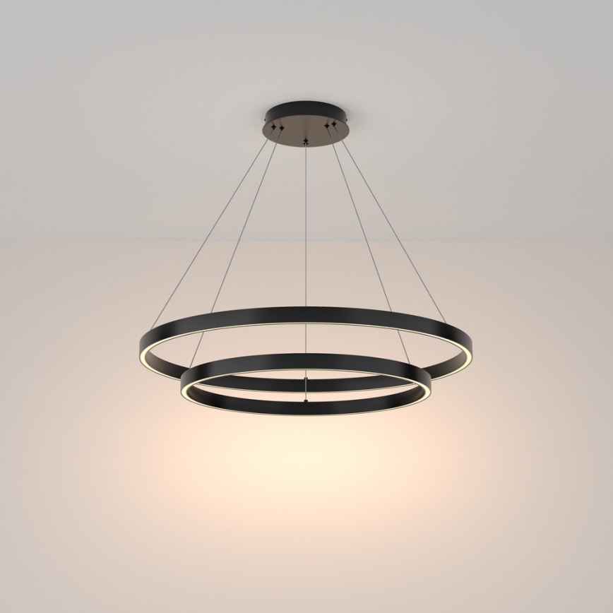 Maytoni MOD058PL-L74B3K - LED Żyrandol na lince RIM LED/88W/230V 3000K śr. 80 cm czarny