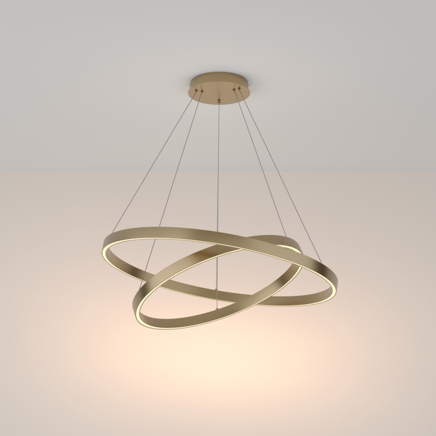 Maytoni MOD058PL-L74BS3K - LED Żyrandol na lince RIM LED/88W/230V 3000K śr. 80 cm złoty