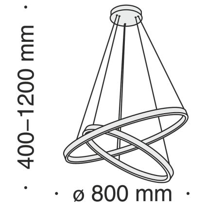 Maytoni MOD058PL-L74BS3K - LED Żyrandol na lince RIM LED/88W/230V 3000K śr. 80 cm złoty