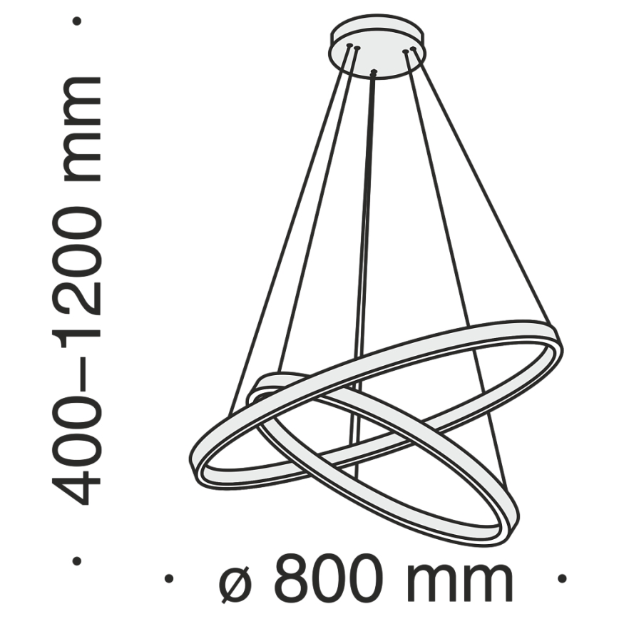 Maytoni MOD058PL-L74BS3K - LED Żyrandol na lince RIM LED/88W/230V 3000K śr. 80 cm złoty