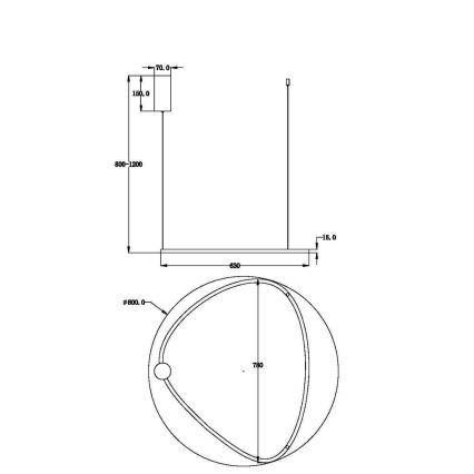 Maytoni MOD072PL-L36BSK1 - LED Żyrandol na lince GLINT LED/36W/230V złoty śr. 80 cm
