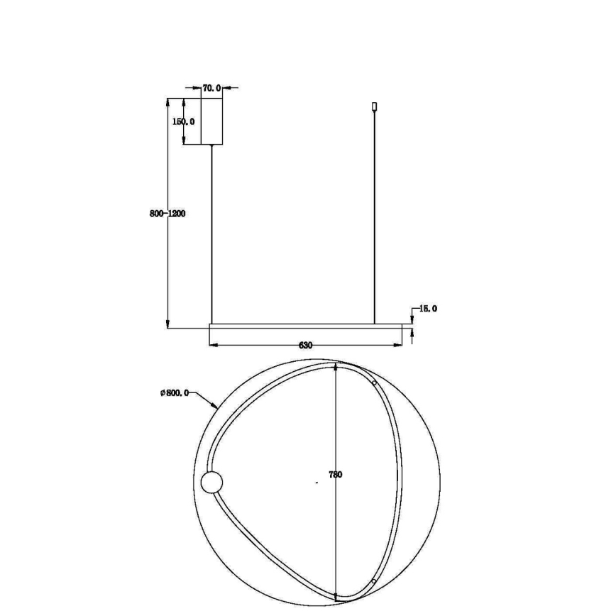 Maytoni MOD072PL-L36BSK1 - LED Żyrandol na lince GLINT LED/36W/230V złoty śr. 80 cm
