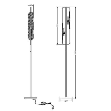 Maytoni MOD099FL-02G - Lampa podłogowa MARMO 2xG9/40W/230V