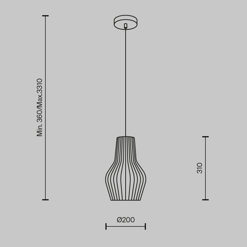Maytoni MOD191PL-01W - Żyrandol na lince ROOTS 1xE27/40W/230V śr. 20 cm beżowy