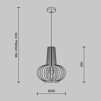 Maytoni MOD193PL-01W - Żyrandol na lince ROOTS 1xE27/40W/230V śr. 22,5 cm beżowy