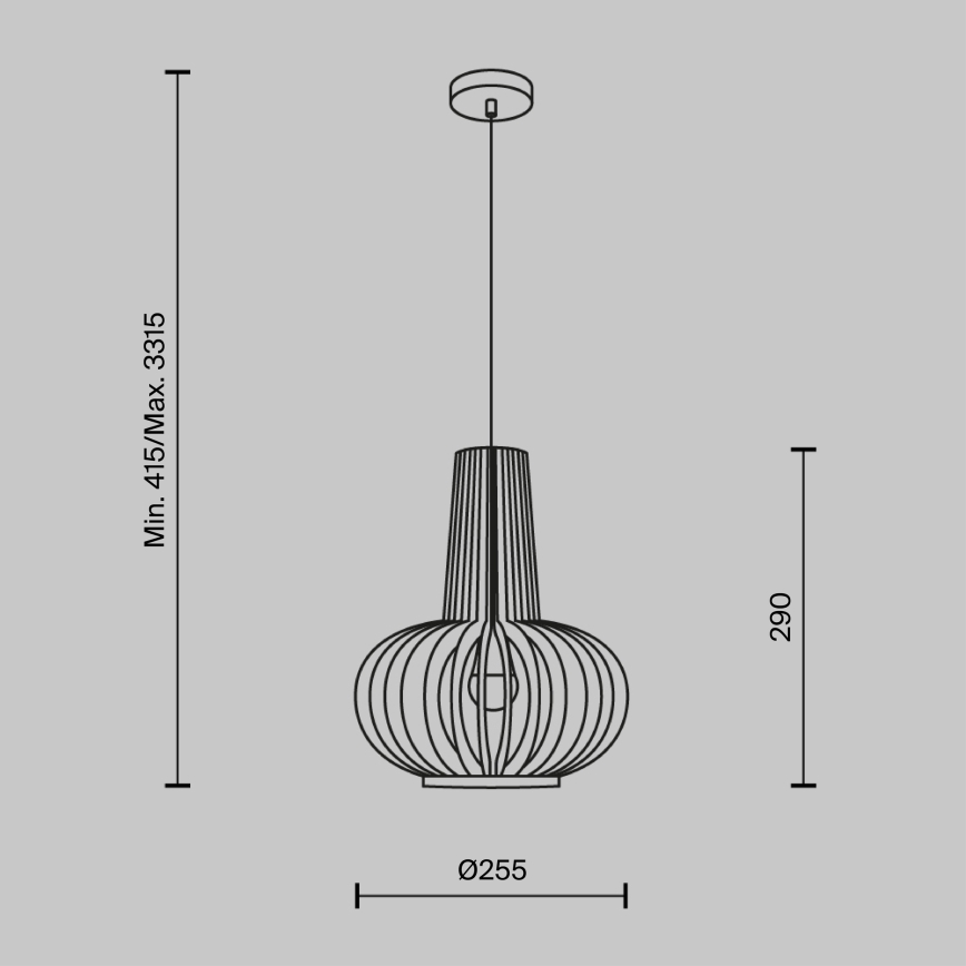 Maytoni MOD193PL-01W - Żyrandol na lince ROOTS 1xE27/40W/230V śr. 22,5 cm beżowy