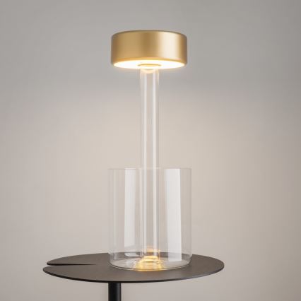 Maytoni MOD229TL-L3G3K1 - LED Ściemn. akumulatorowa przenośna Lampa stołowa LED/3W/5V 2200-4000K zl./przezroczysty