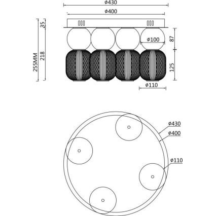 Maytoni MOD273CL-L60CH3K - LED Plafon DROP 4xLED/15W/230V śr. 43 cm chrom błyszczący