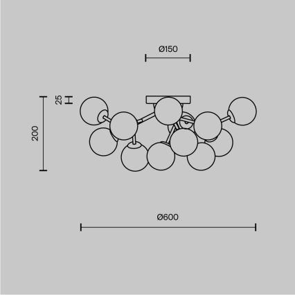 Maytoni MOD545CL-12BS - Lampa sufitowa DALLAS 12xG9/28W/230V złota