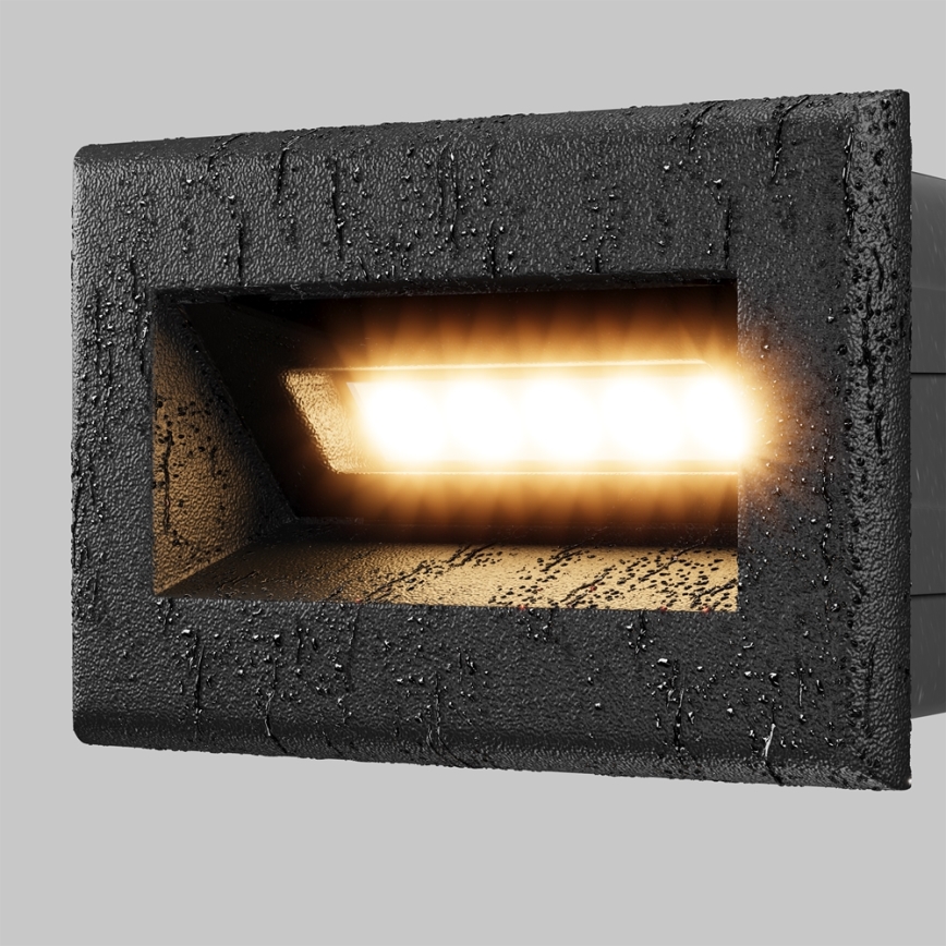 Maytoni O045SL-L3B3K - LED zewnętrzna wbudowana lampa BOSCA LED/3W/230V 3000K IP65 czarny