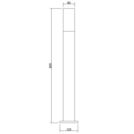 Maytoni O418FL-01GR1 - Lampa zewnętrzna WILLIS 1xE27/60W/230V 80 cm IP54 antracyt