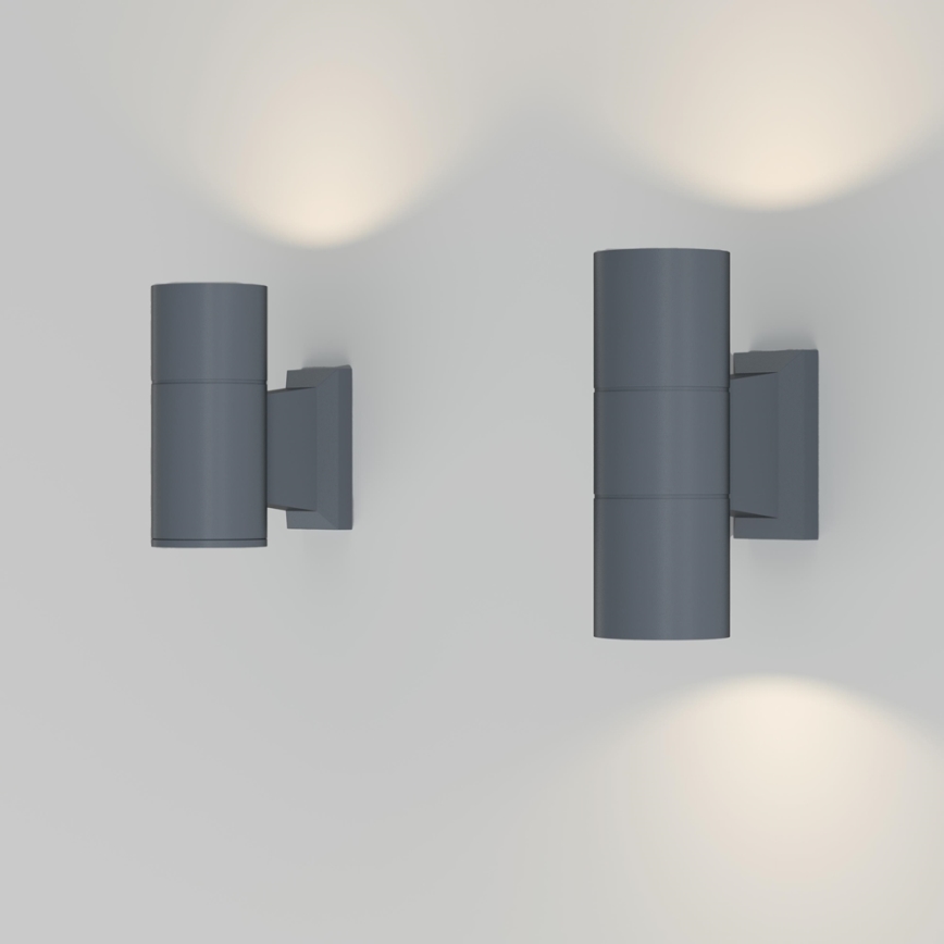 Maytoni O574WL-02GR - Kinkiet zewnętrzny BOWERY 2xGU10/50W/230V IP54 antracyt